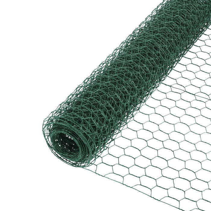 GREEN PVC HEXAGONAL WIRE NETTING 500 x 25mm 10m