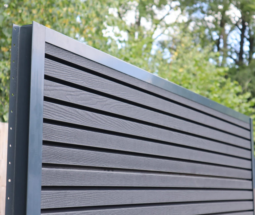 DURAPOST RAILS FOR URBAN SLATTED COMPOSITE PANEL (PK2) | ANTHRACITE GREY